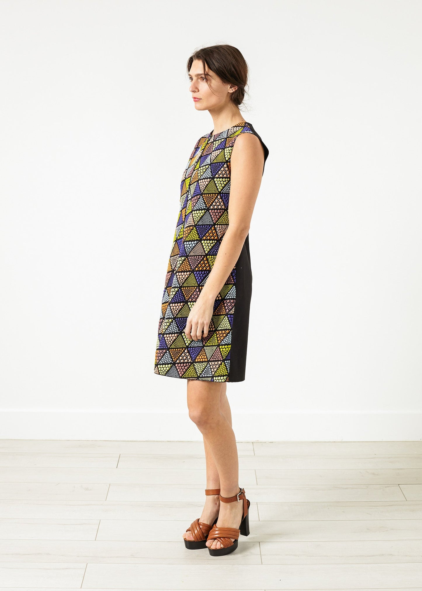 Triangle Sleeveless Dress in Multi