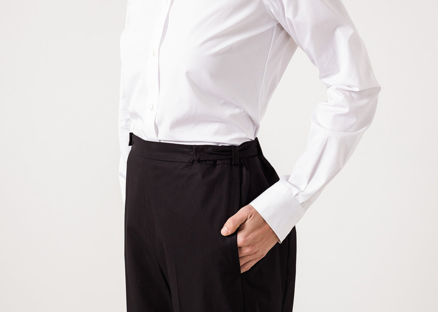 Wide Cropped Trouser in Black